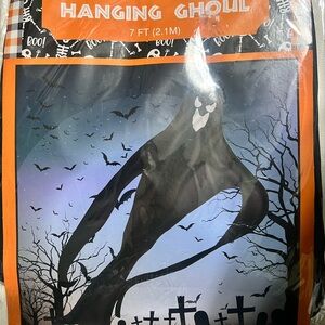 7 Ft Giant Black Fabric Hanging Ghoul Halloween Fall Reusable Decoration~NIB